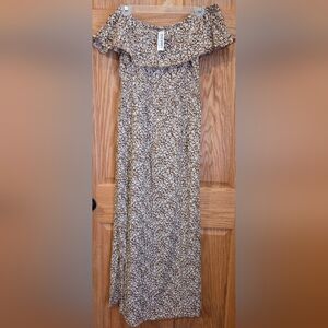 Old Navy Brown and Cream Maxi Skirt